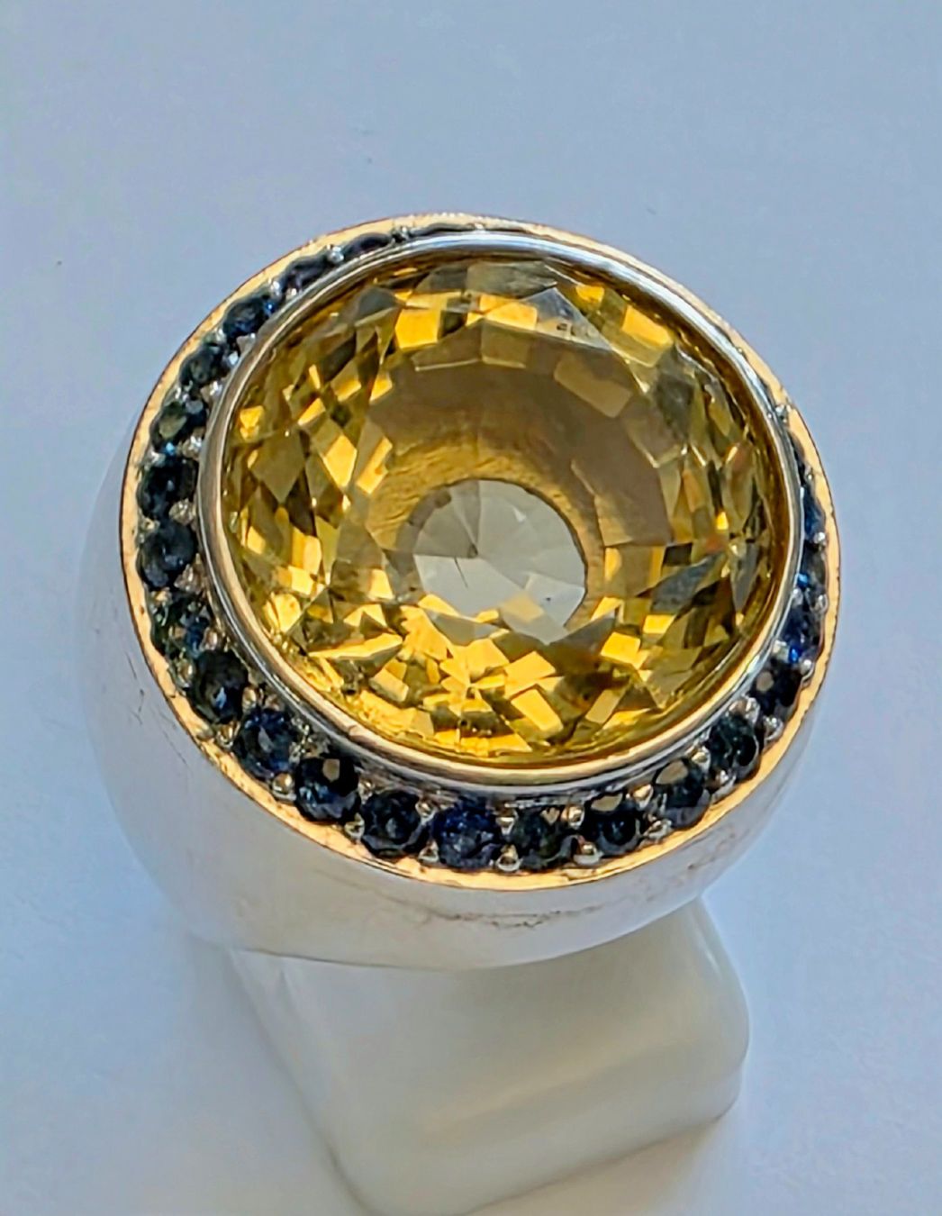 Anelli: Silber Ring Citrin Saphir Grösse 56 Neu – Nuovo (secondo la descrizione) da Zürich venduto da Bieter04 2