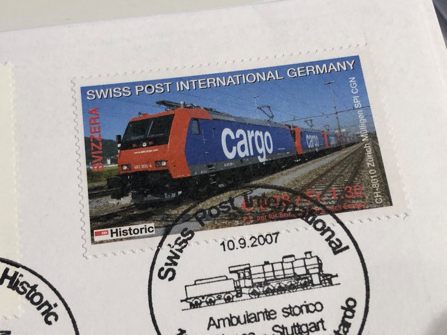 Alle Briefmarken: 1 verbotener GOTTHARD-BAHNBRIEF  von 2007 – Gebraucht aus Lufingen von Rac0