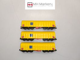 (3x) Liliput L265772 E+H Planengüterwagen Spur N mit OVP