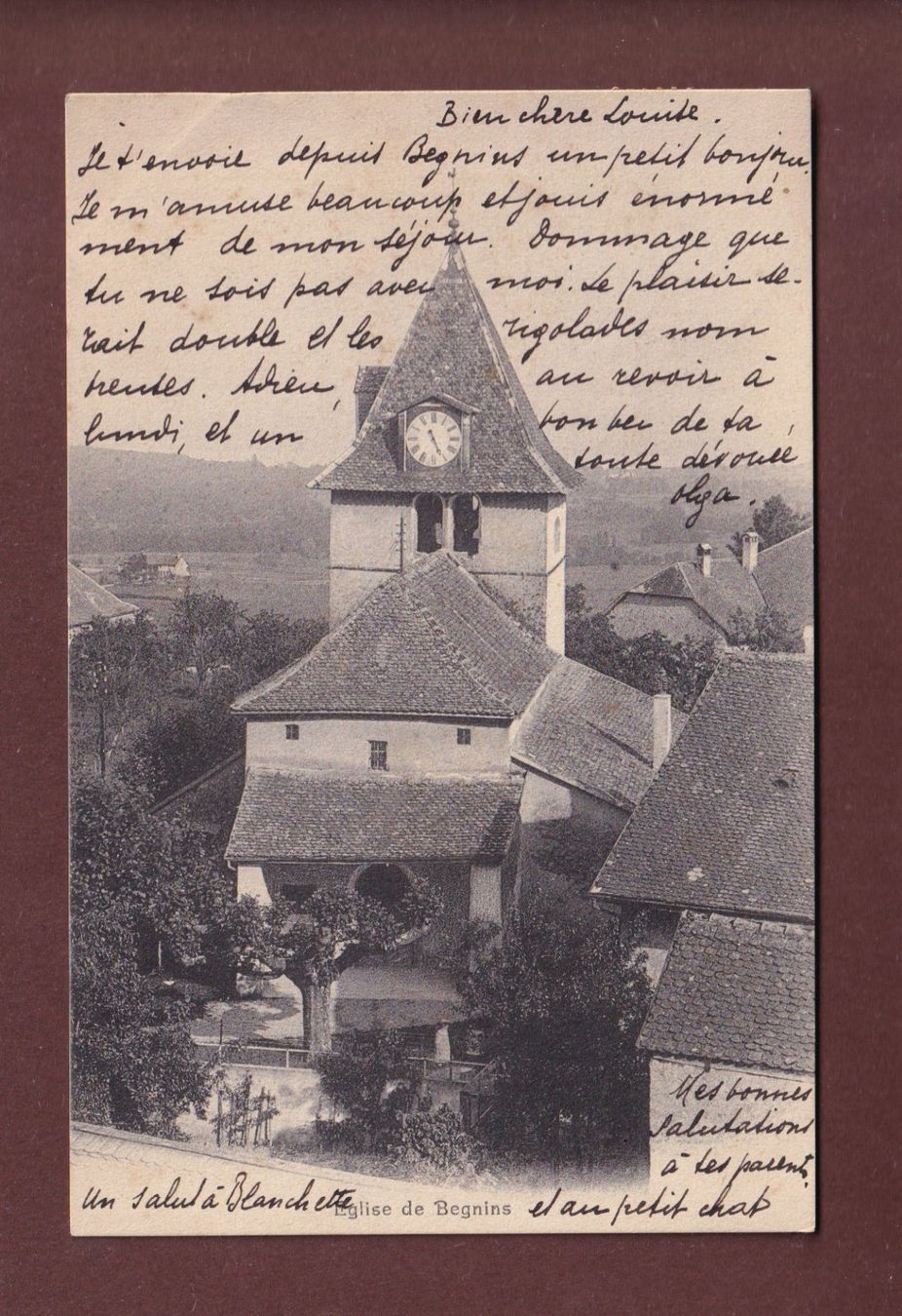 Cartes postales: BEGNINS - Eglise - 1905 – D'occasion à Pully par nicecards-shop