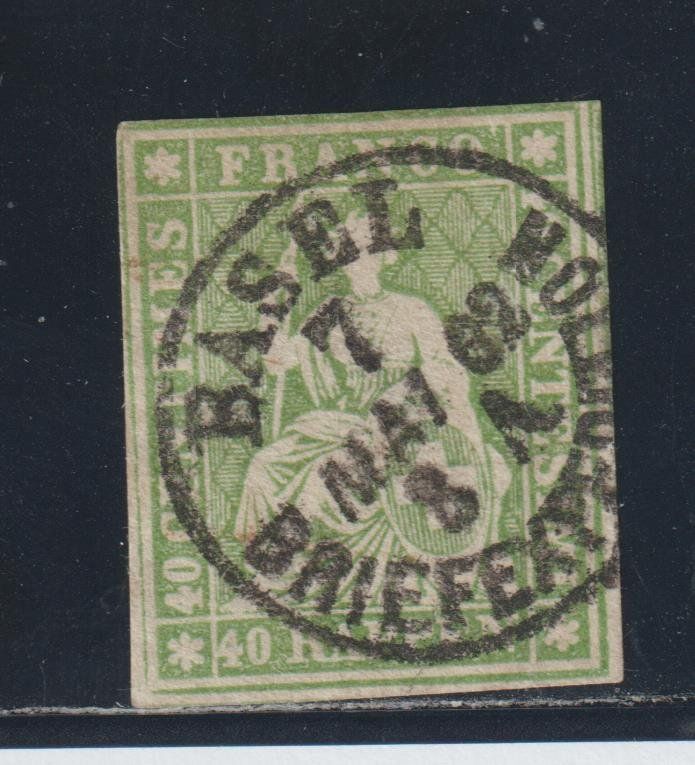 Alle Briefmarken: Strubel 26 G gestempelt / Befund – Gebraucht aus Siebnen von Fstaehli