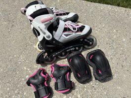 Inline Skates 34-37 verstellbar, inkl Schoner