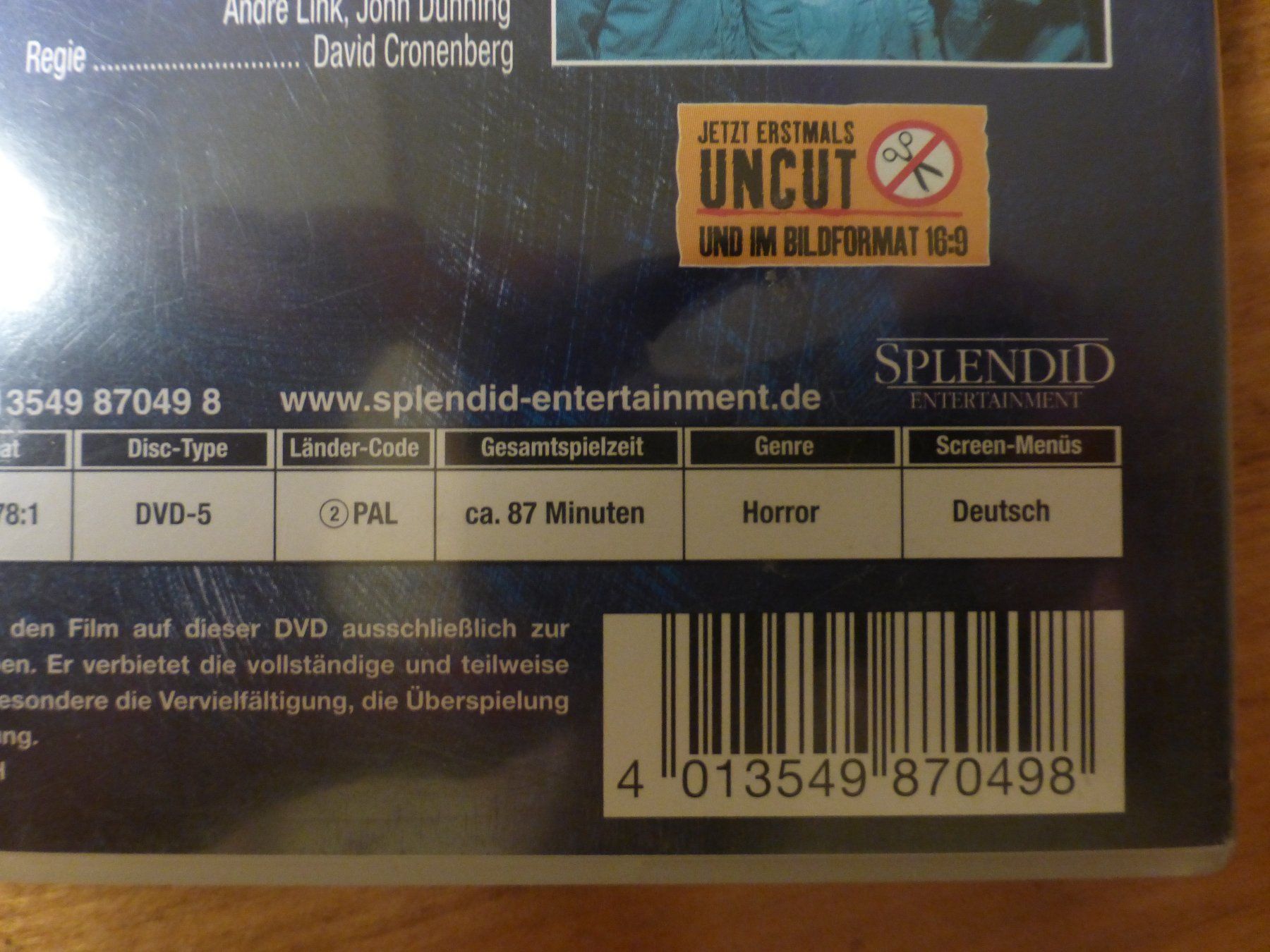 Tutti i DVDs: Rabid David Cronenberg Horror DVD – Usato da Zumikon venduto da psisound 3