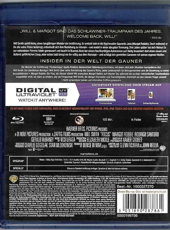 Tutti i DVDs: Focus - Blu-ray Film – Usato da Dörflingen venduto da Super-Bob 1