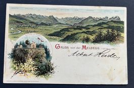 Gruss von der MELDEGG. Stempel Walzenhausen 1900