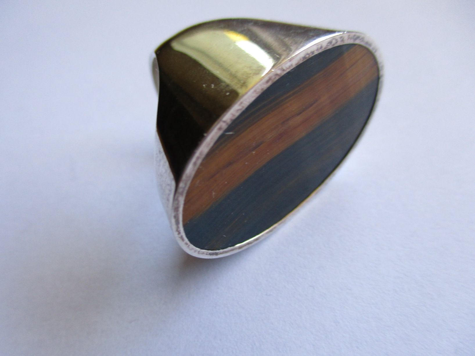 Bagues: Bague argent 925 Denmark oeil de tigre – D'occasion à La Sarraz par vic_v6kz