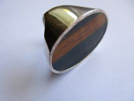 Bague argent 925 Denmark oeil de tigre