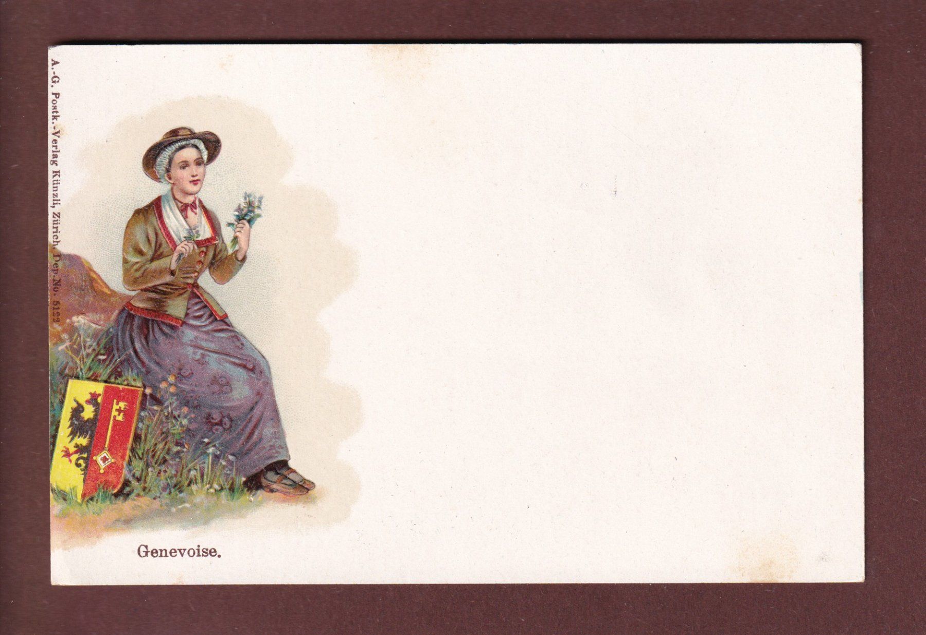 Cartoline postali: GENEVE - Genevoise - Carte gauffrée – Usato da Pully venduto da nicecards