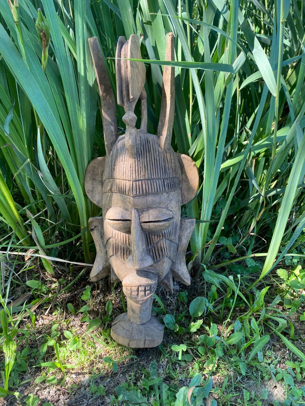 Internationale Kunst: Afrikanische Maske aus Holz 50x20x11cm – Gebraucht aus Vacallo von cri_229f 2