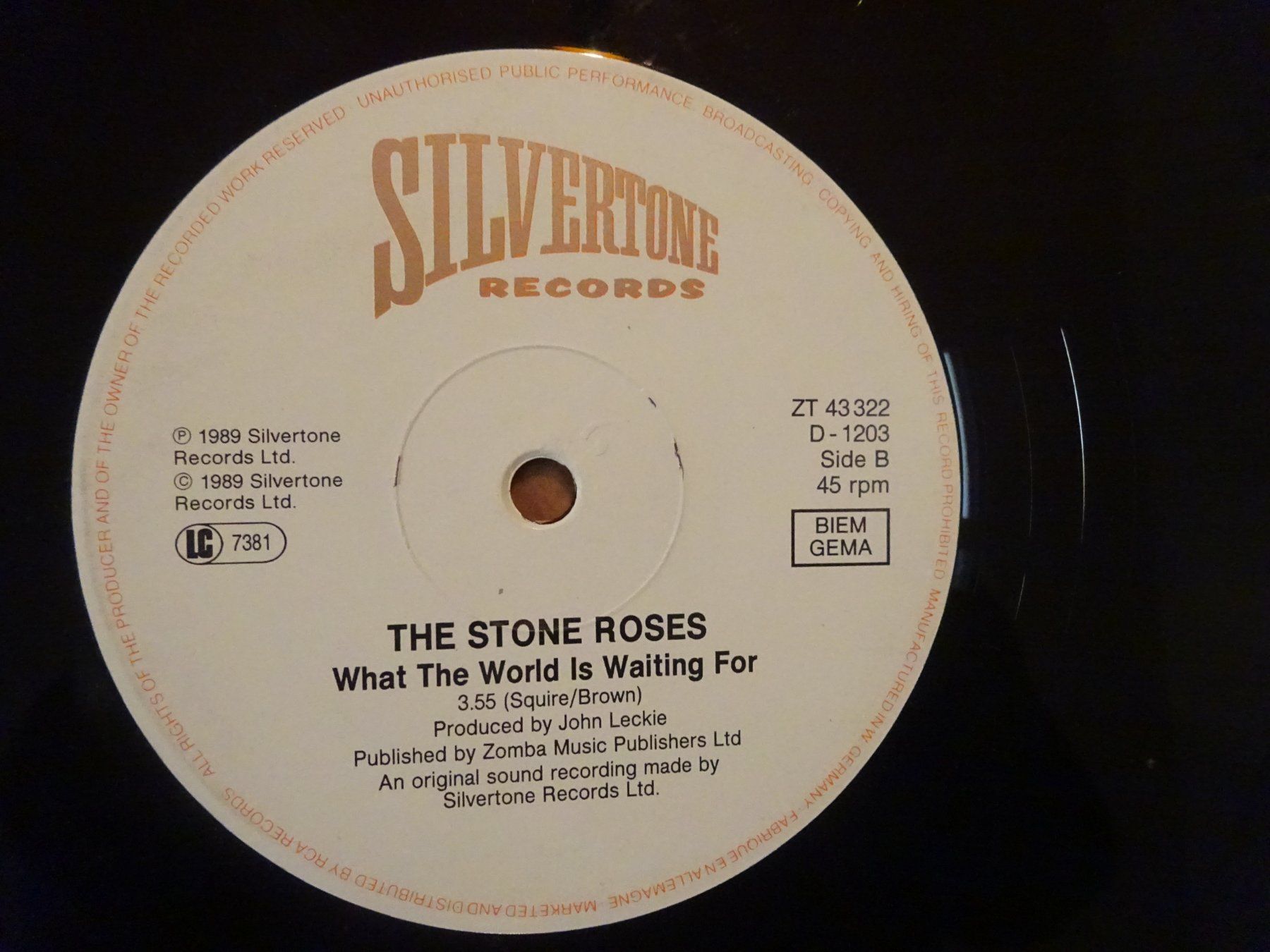 Schallplatten: THE STONE ROSES ** FOOLS GOLD 9.53 – Gebraucht aus Luzern von xrayspex99 5