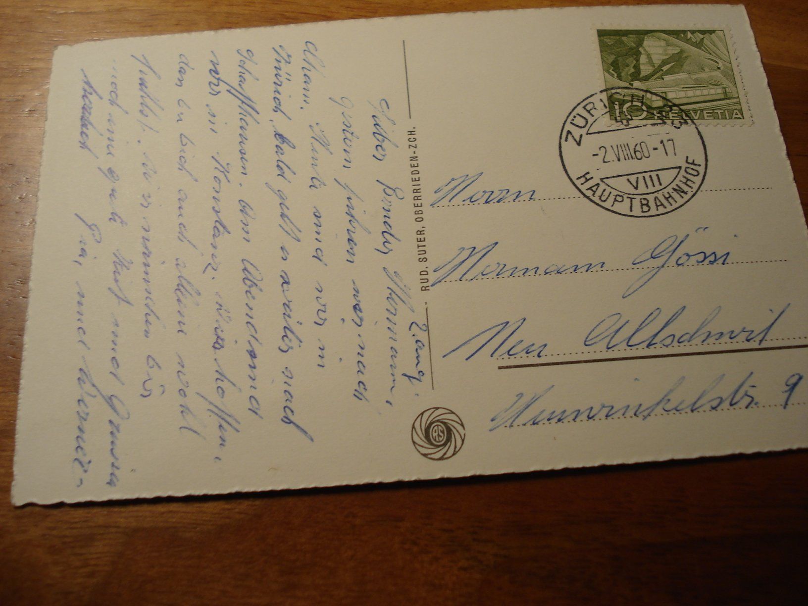 Ansichtskarten: Zug, 1960, mit Dampfschiff Rigi, gelaufen – Gebraucht aus Niederwil AG von morostahu 1