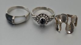 Lot de 3 bagues en argent 925 