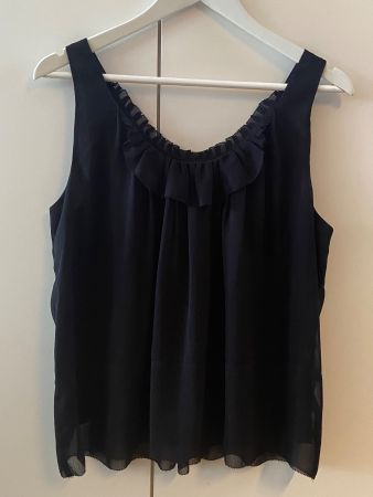 COMPTOIR DES COTONNIERS Elégant top noir fluide 40 porté 1x