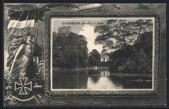 Cartoline postali: Grusskarten-AK Oldenburg /Grossh., Park, – Usato da Berlin venduto da bartko-reher