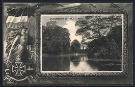 Grusskarten-AK Oldenburg /Grossh., Park,