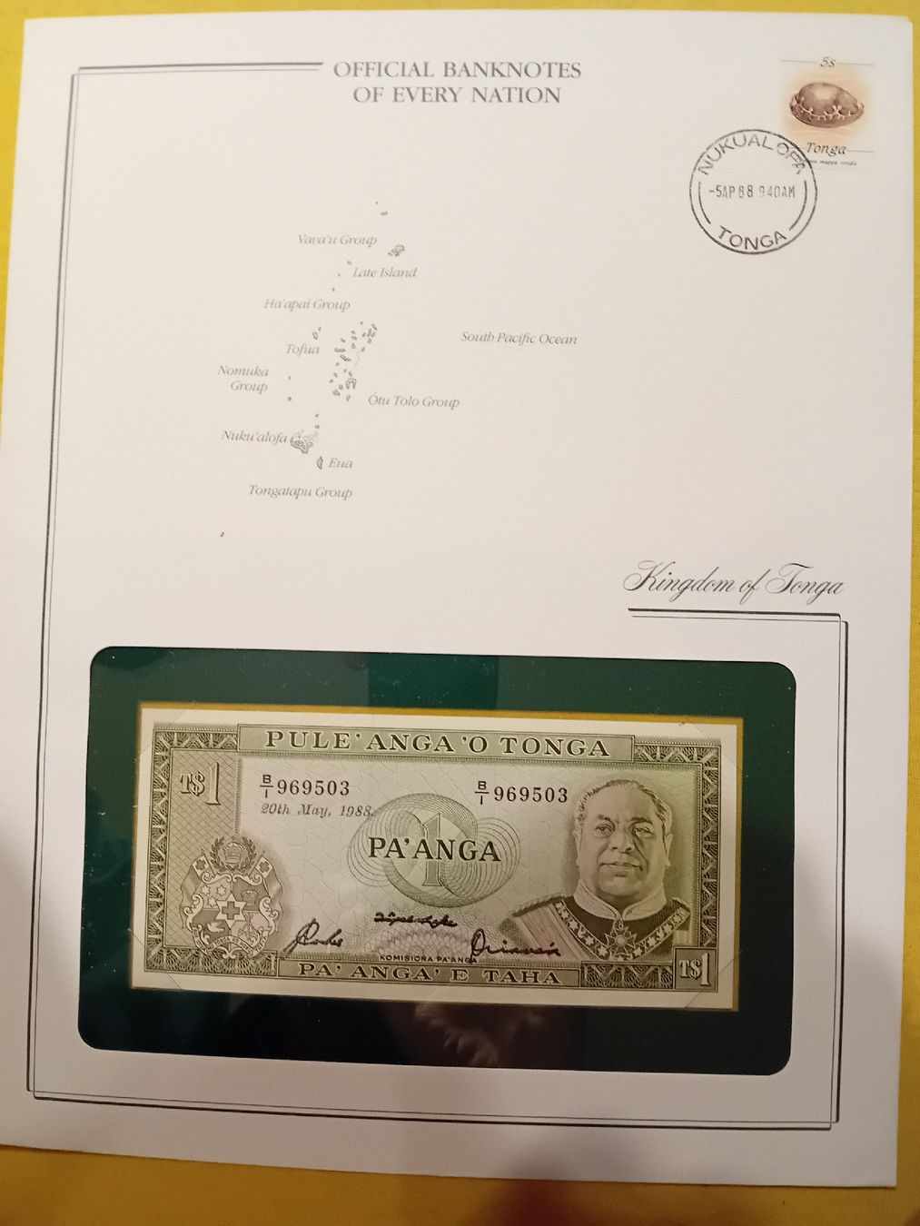 Banconote: Banknotenbrief Tonga – Nuovo (secondo la descrizione) da Muralto venduto da Alex1912