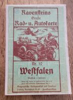 Ravensteiners Rad- und Autokarte Nr.19 WESTFALEN, auf Leinw.