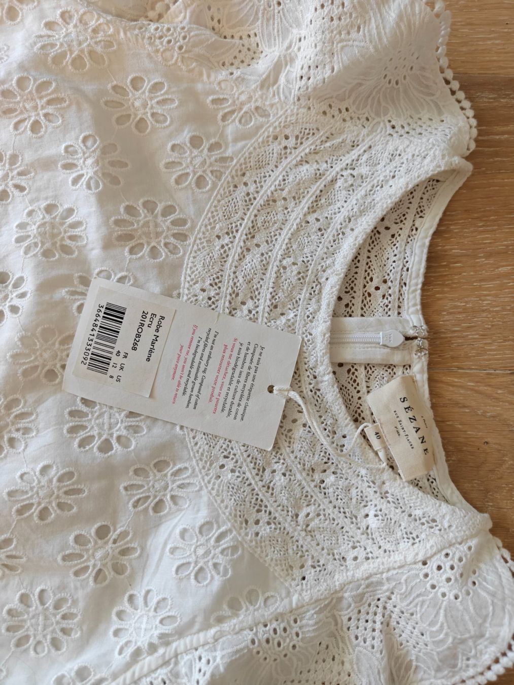 Sezane Vestiti: Sézane Robe Marlène Ecru, Spitzenkleid Gr. 40, neu – Nuovo (secondo la descrizione) da Hedingen venduto da muse10 3