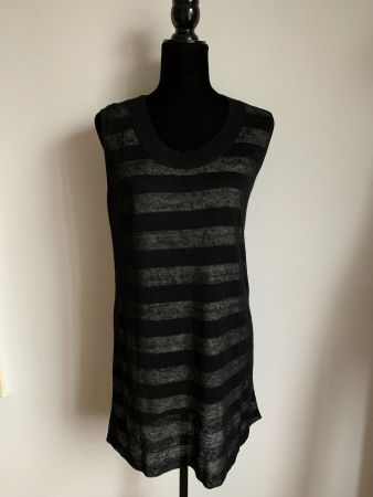 AKRIS punto: Super chices langes schwarzes Leinen-Top, 38