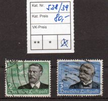 Deutsches Reich Luftpost 2 RM und 3 RM 1934 o