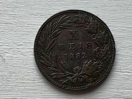 Portugal, Luiz I, 10 Reis, 1882, Lisbon,  Bronze