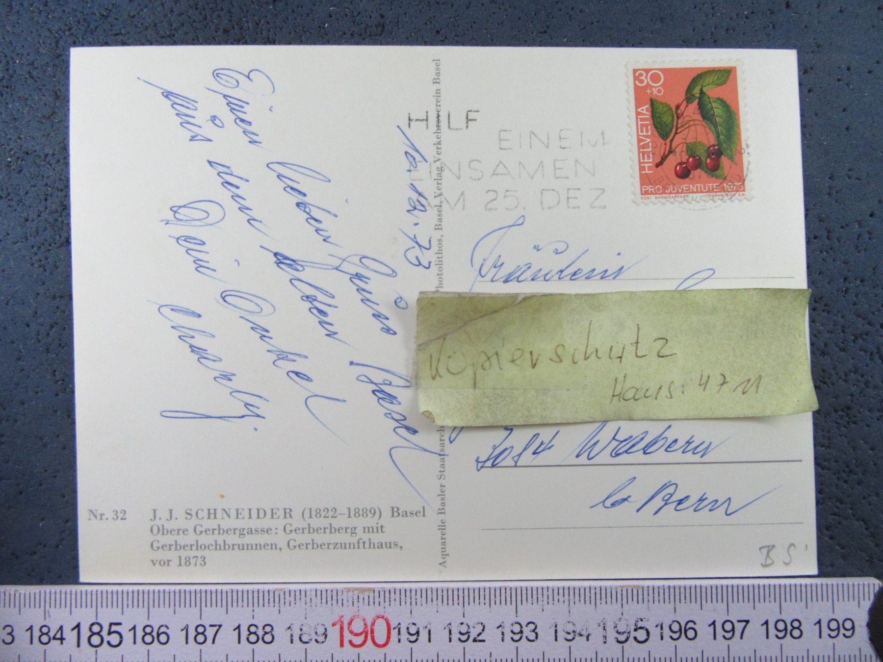 Cartoline postali: BASEL 1873 REPRO AK BS GERBERGASSE – Usato da Ettingen venduto da Hausi4711 1