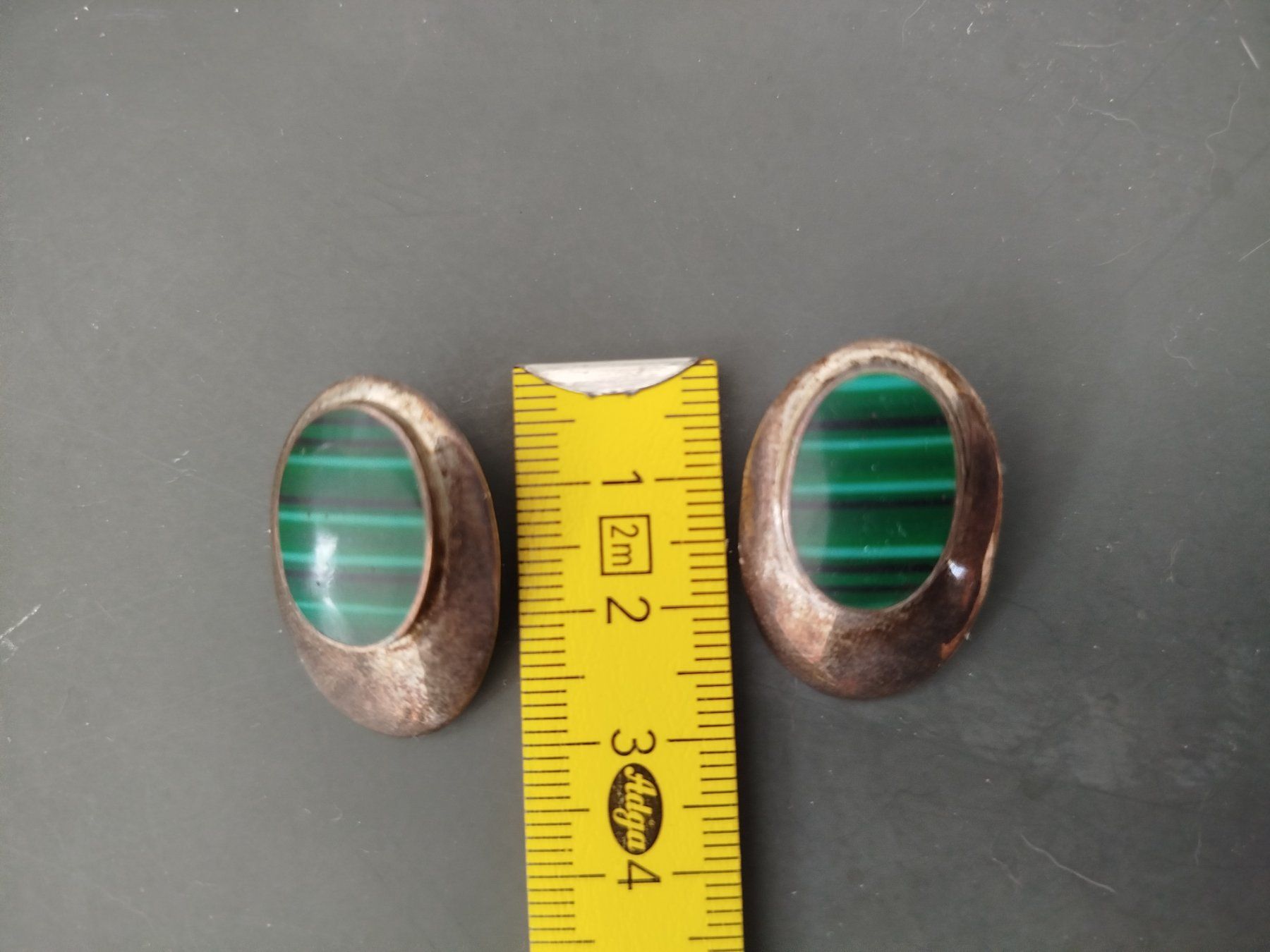 Boucles d'oreille: Vintage Silber Ohrstecker mit Malachit – D'occasion à Muhen par Monadh 4