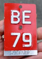 Velonummer BE von 1979 - BERN -  BE 79 - 500 772
