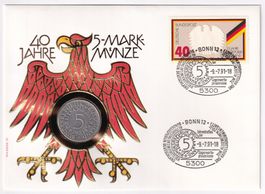 Münzbrief Deutschland 5 Mark1951 J