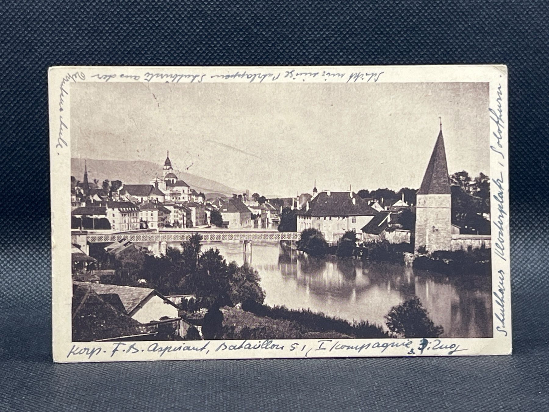 Cartoline postali: Solothurn. Generalansicht von Westen mit "Krummen Turm" – Usato da Widnau venduto da Brusi9