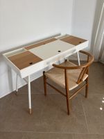 Designer Schreibtisch Boconcept Cupertino weiß Eiche