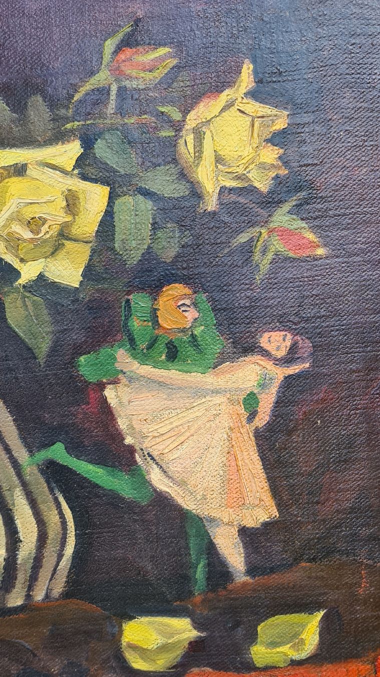 Dipinti: DANSEUSE SOUS LES FLEURS, Sig. 1922 – Usato da Pazzallo venduto da Salvapazzo