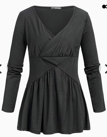 Stylebloom Fashion Damen Wrapped Langarmshirt schwarz Gr. XS