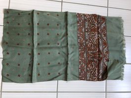 Vintage Seidenschal, Fransen, Retro Muster, Top Zustand!