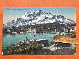 Antike Ansichtskarte 1921 Luzern u. Pilatus 