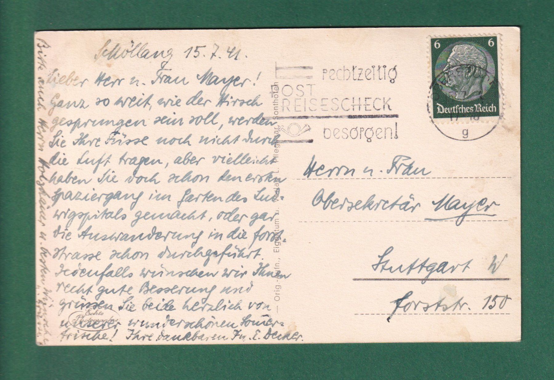 Ansichtskarten: HIRSCHSPRUNG - 1941 – Gebraucht aus Pully von nicecards-shop 1