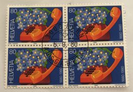 CH 4 er Block mit Vollstempel   