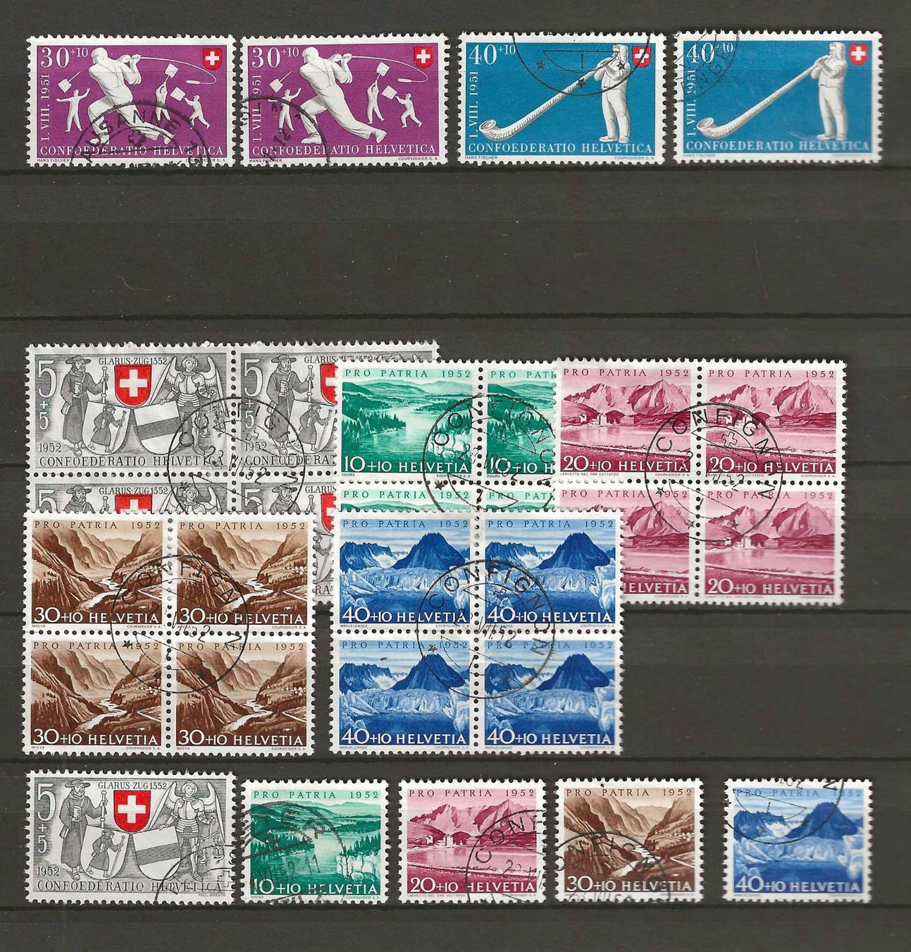 Tutti i francobolli: Pro Patria Anfangswerte auf 10 Steckseiten – Usato da Gümligen venduto da Geniusbuy 9