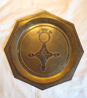 Alter Messing Wandteller Tuareg Kreuz Agadez Ethno 25cm 