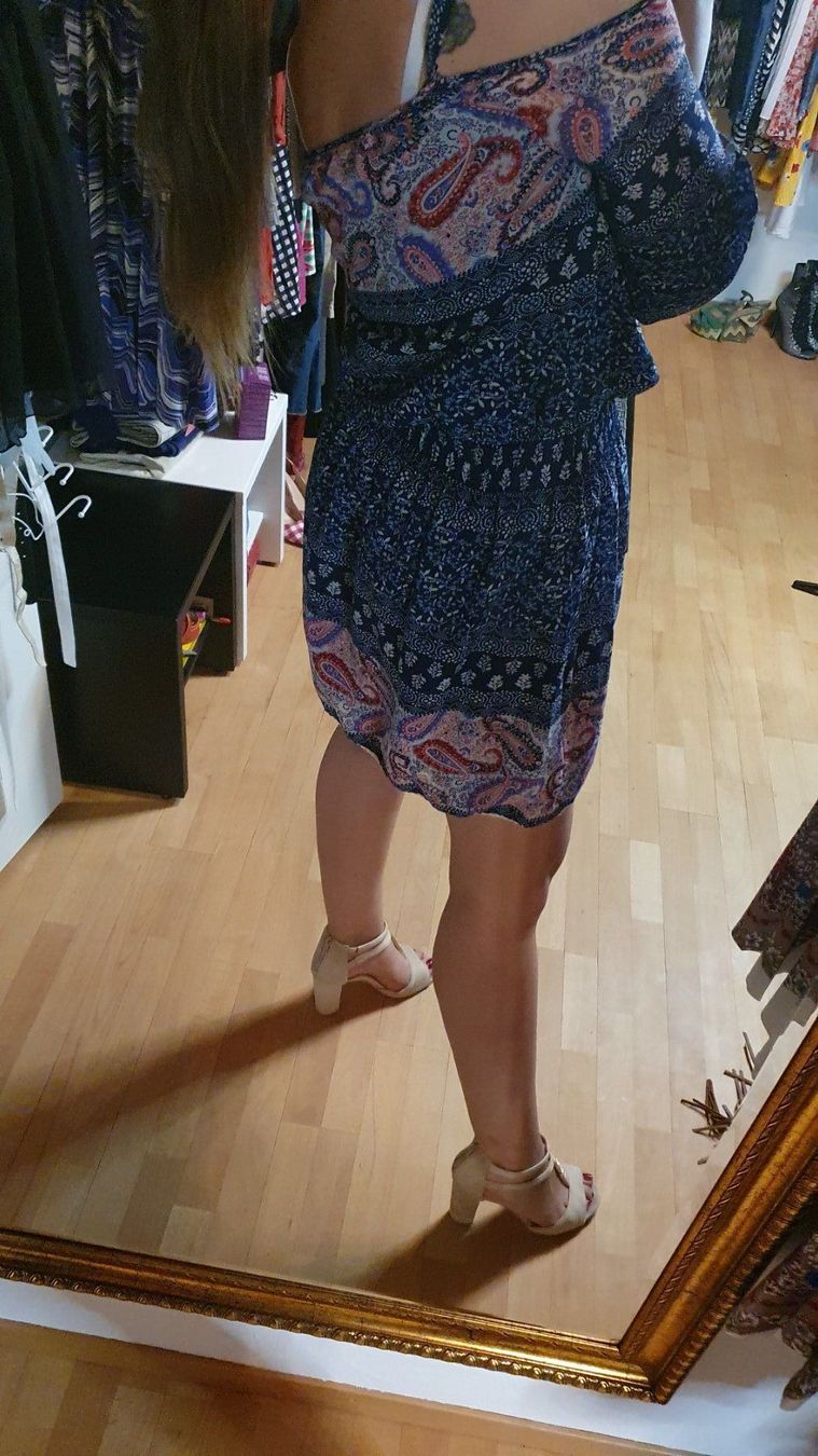 Vestiti: Sommerkleid Off Shoulder Boho Gr. L 40 Blau – Usato da Wald ZH venduto da CapLux 3