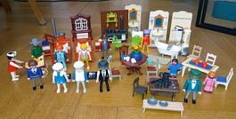 Grand lot meubles, chambres Playmobil : traditionnel
