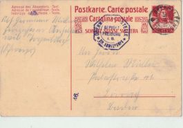 Ganzsache Postkarte o 1918 - Zensur 1.WK
