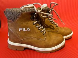 Damen FILA Stiefel Schnürstiefel Gr 36 Braun