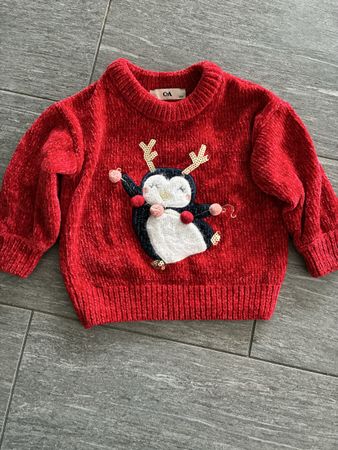 C&A Pullover, Gr. 92, warm, mit Pinguin-Motiv für Winter 49