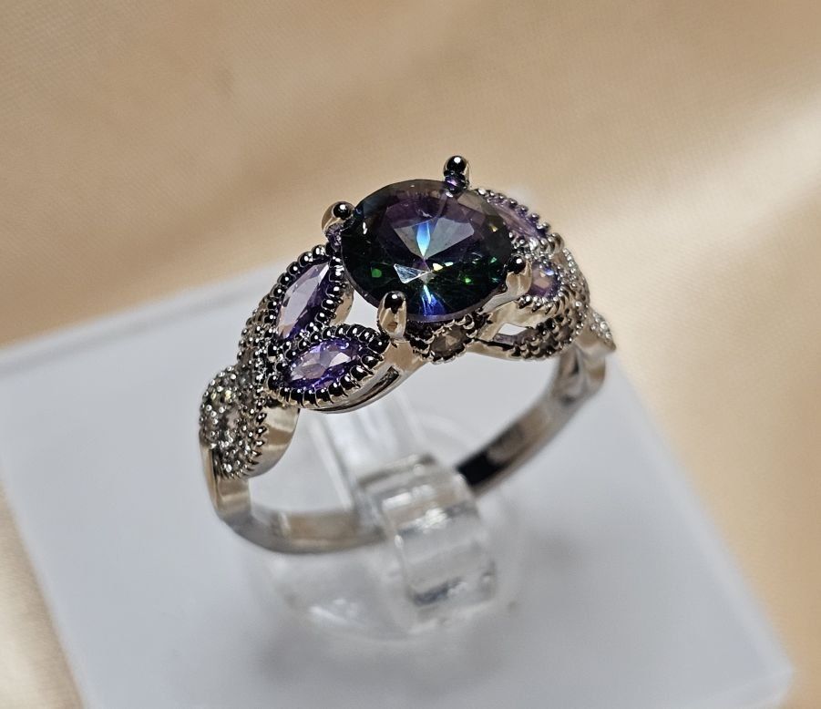 Anelli: Eleganter Ring mit mystischem Topas, 925 versilbert, Gr. 9 – Nuovo (secondo la descrizione) da Grenchen venduto da maretop 5