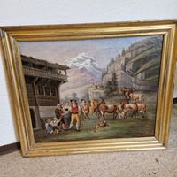 Traumhafter ..." Alpgang " 19. Jh. ...  Oel auf Leinwand