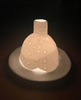 Design-Windlicht mit feinstem Porzellan