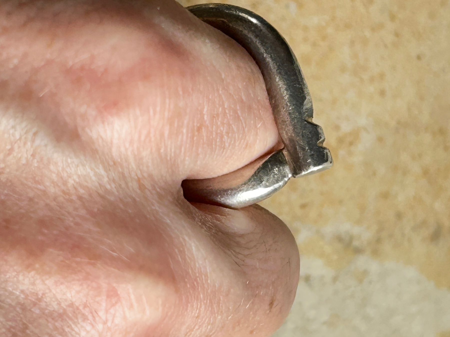Anelli: Silberring Designer Snake 2 Kerben (grösse 49) – Usato da Laufen venduto da Bellebellezza 2