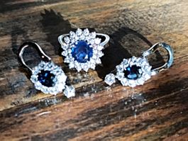 Weissgold Ring mit Clips Saphir