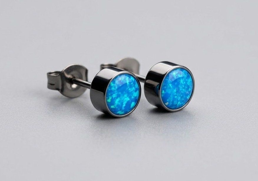 Ohrringe & -stecker: Titanium-Ohrstecker mit Opal – Neu und originalverpackt aus Matten b. Interlaken von kero71